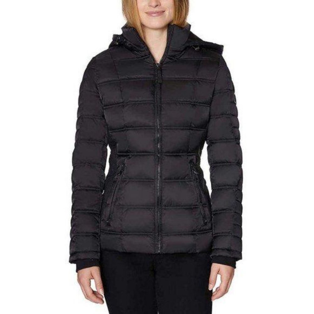 Nautica Womens Puffer Jacket Black Sz L